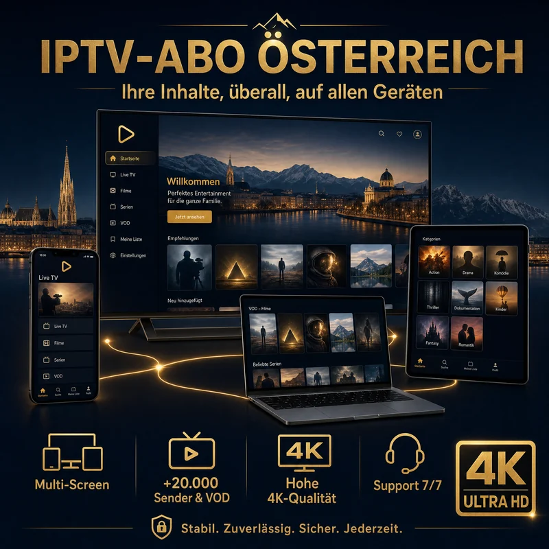 Strong 4K Österreich IPTV-Abo kompatibel mit Smart TV