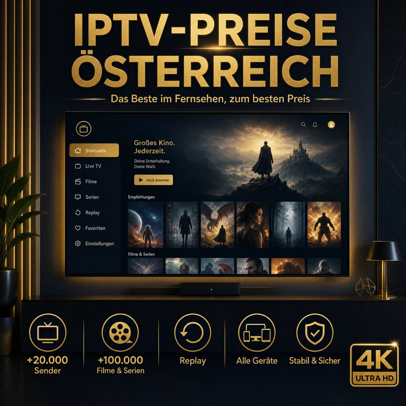 IPTV-Preise Österreich mit Strong 4K Abo auf Smart TV